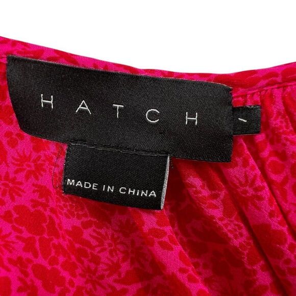 Hatch Maternity Floral Short-Sleeve Babydoll Dress Red Pink Size 1 Small - Picture 4 of 8